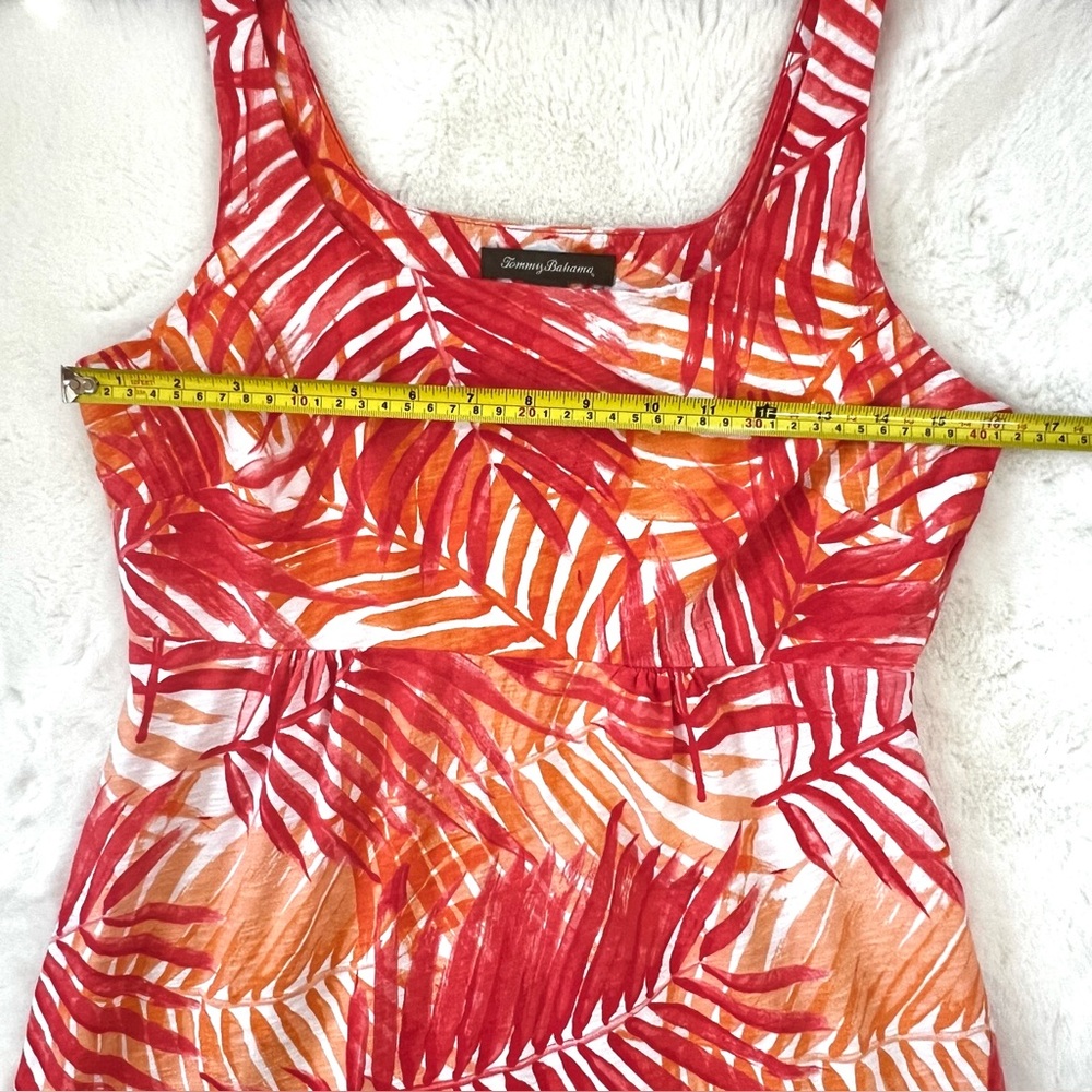 Tommy Bahama Palm Leaf Multi Orange and White Tank Dress Size Small - Picture 10 of 12